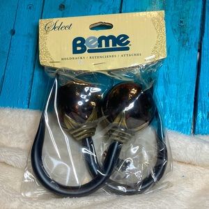 NWT Beme Curtain Hold Backs Tortoise & Black